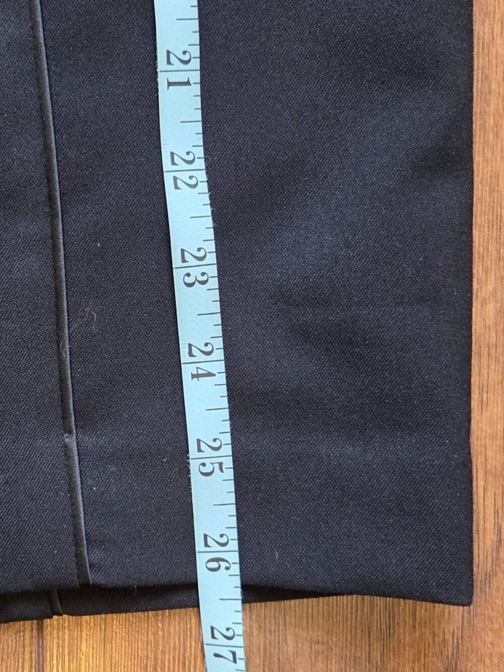 H&M Tuxedo Pencil Skirt Black Satin Trim Bow Back Slit 6 - Picture 12 of 13